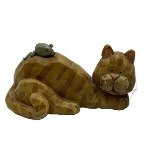 Blossom‎ Bucket Tabby Cat & Mouse Figurine 5.5”x3” Suzi Skoglund